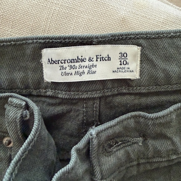Dark Green Abercrombie Jeans, size 30/10R - Picture 2 of 6